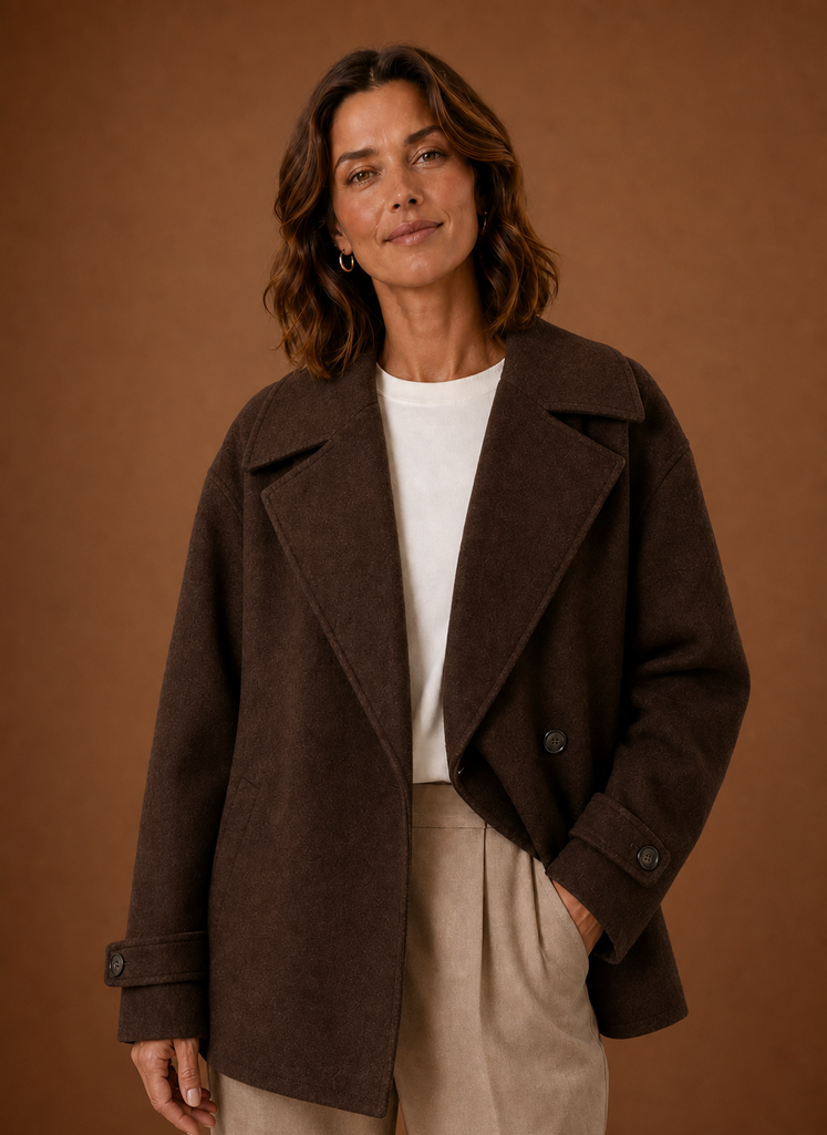 Women's long casual button-front overcoat featuring a relaxed fit, perfect for layering in cooler weather, with stylish design and versatile color options. 0