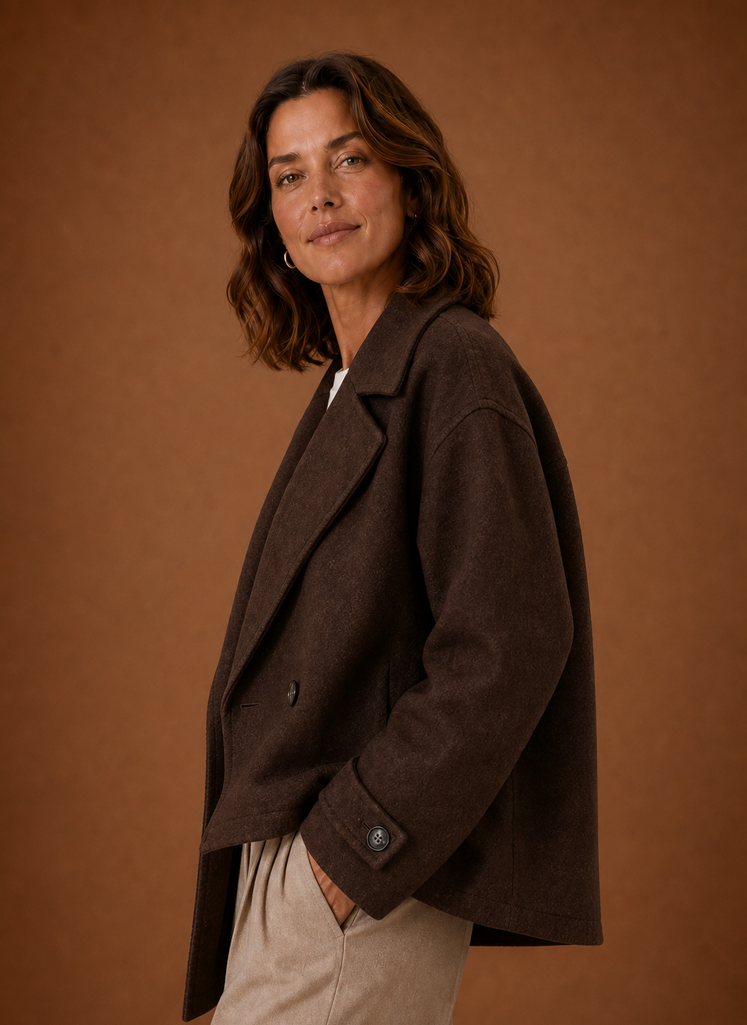 Women's long casual button-front overcoat featuring a relaxed fit, perfect for layering in cooler weather, with stylish design and versatile color options. 1