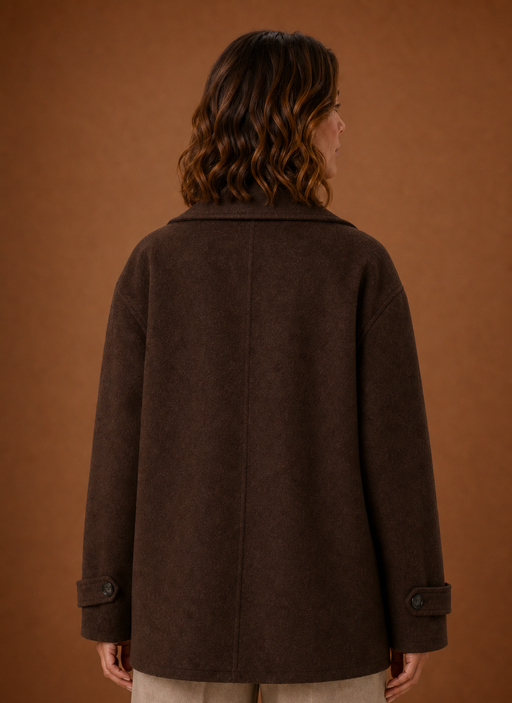 Women's long casual button-front overcoat featuring a relaxed fit, perfect for layering in cooler weather, with stylish design and versatile color options. 3