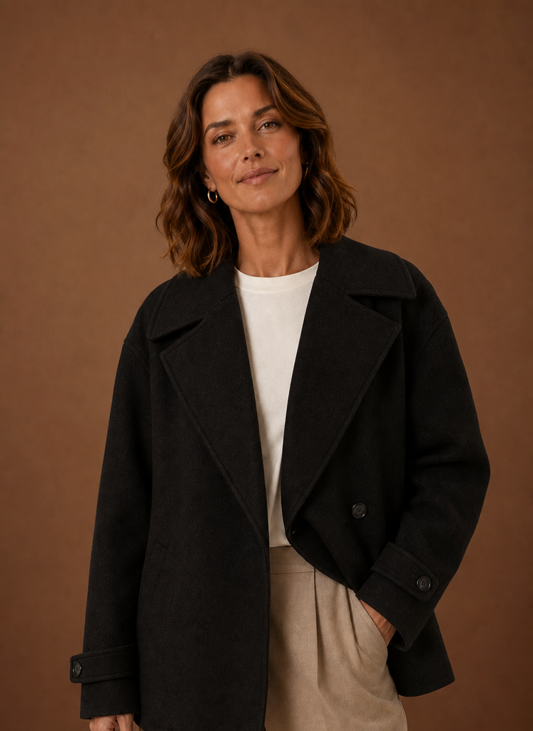 Women's long casual button-front overcoat featuring a relaxed fit, perfect for layering in cooler weather, with stylish design and versatile color options. 4