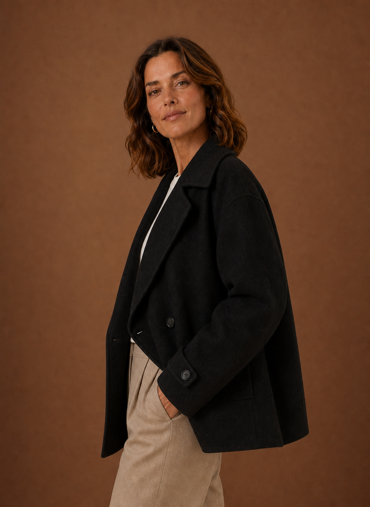 Women's long casual button-front overcoat featuring a relaxed fit, perfect for layering in cooler weather, with stylish design and versatile color options. 5