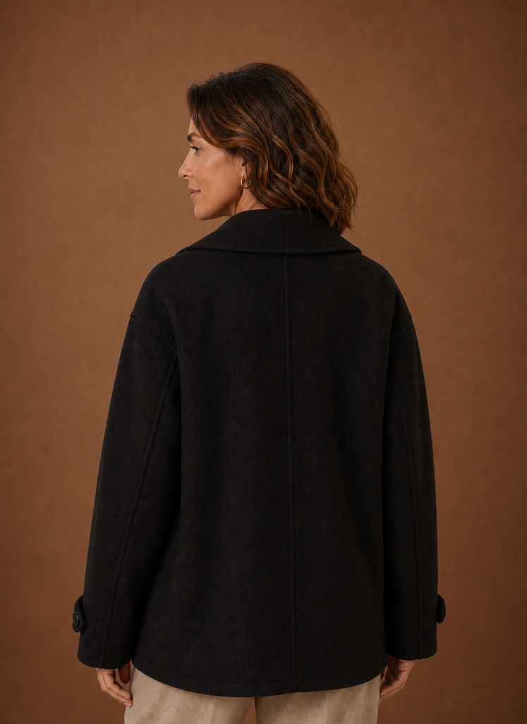 Women's long casual button-front overcoat featuring a relaxed fit, perfect for layering in cooler weather, with stylish design and versatile color options. 6