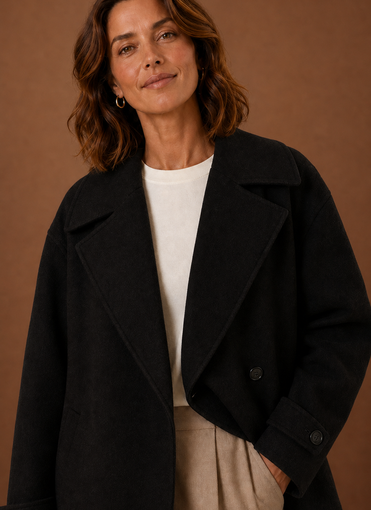 Women's long casual button-front overcoat featuring a relaxed fit, perfect for layering in cooler weather, with stylish design and versatile color options. 7