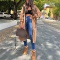 Women's Long Hooded Fleece Lined Coat for Winter Comfort 0