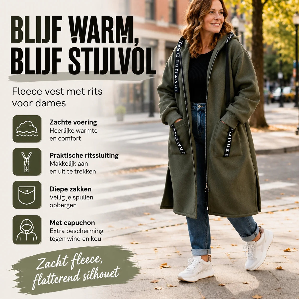 Women's Long Hooded Fleece Lined Coat for Winter Comfort 5