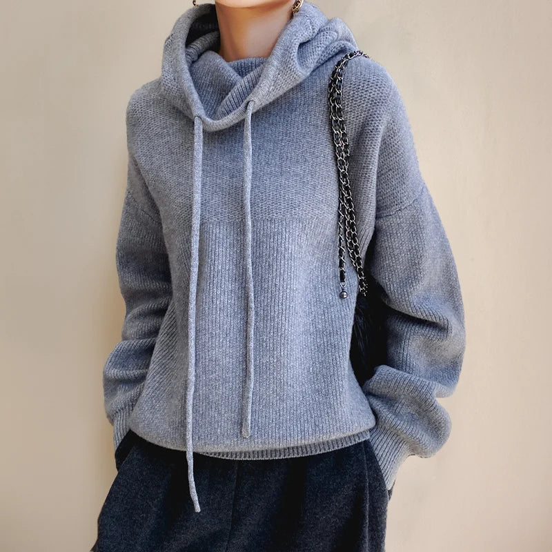 Women's Merino Wool Knitted Turtleneck Sweater 2