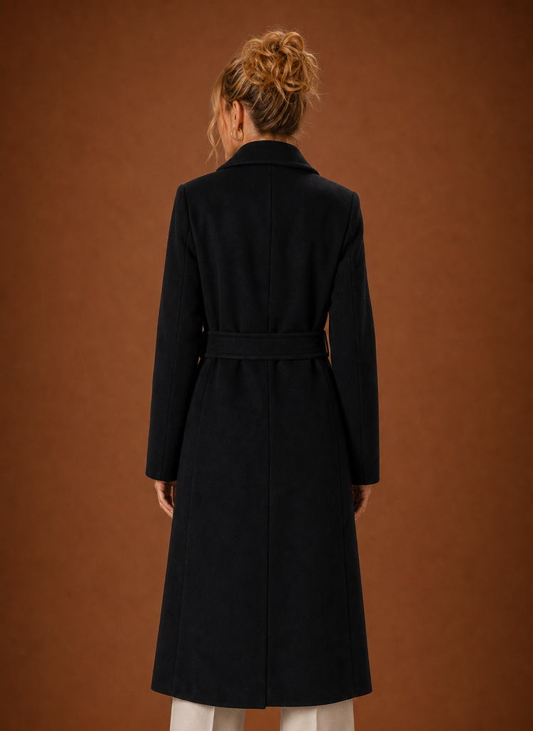 Women's mid-length tailored trench coat in classic beige, perfect for everyday wear, featuring a belted waist and stylish lapels, ideal for layering in any 6