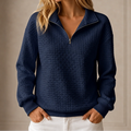 Women's Quilted Half-Zip Top with Relaxed Fit 0