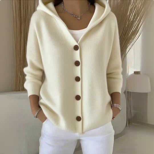 Women's Relaxed Fit Hooded Knit Cardigan with Stretch 0