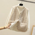 Women's Warm Cotton Bodywarmer with Button Closure and Pockets 0