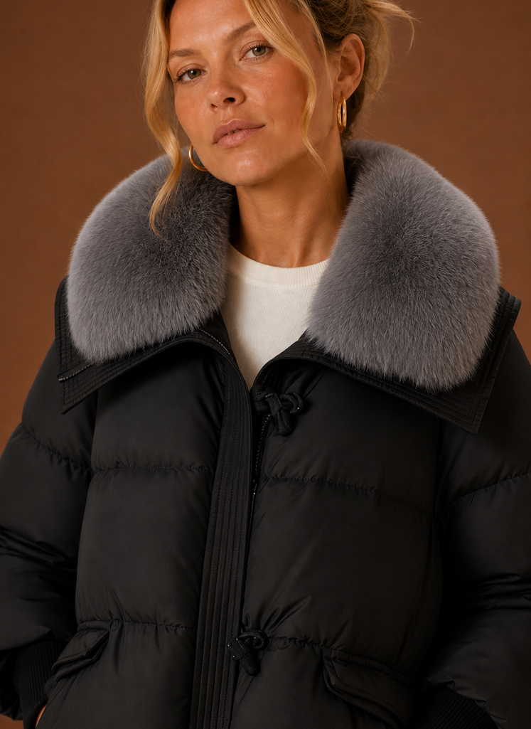 Women's Winter Parka Coat featuring a layer-friendly fit, designed for optimal warmth and style in cold weather conditions. 2