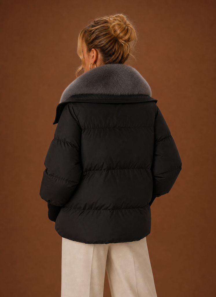 Women's Winter Parka Coat featuring a layer-friendly fit, designed for optimal warmth and style in cold weather conditions. 3