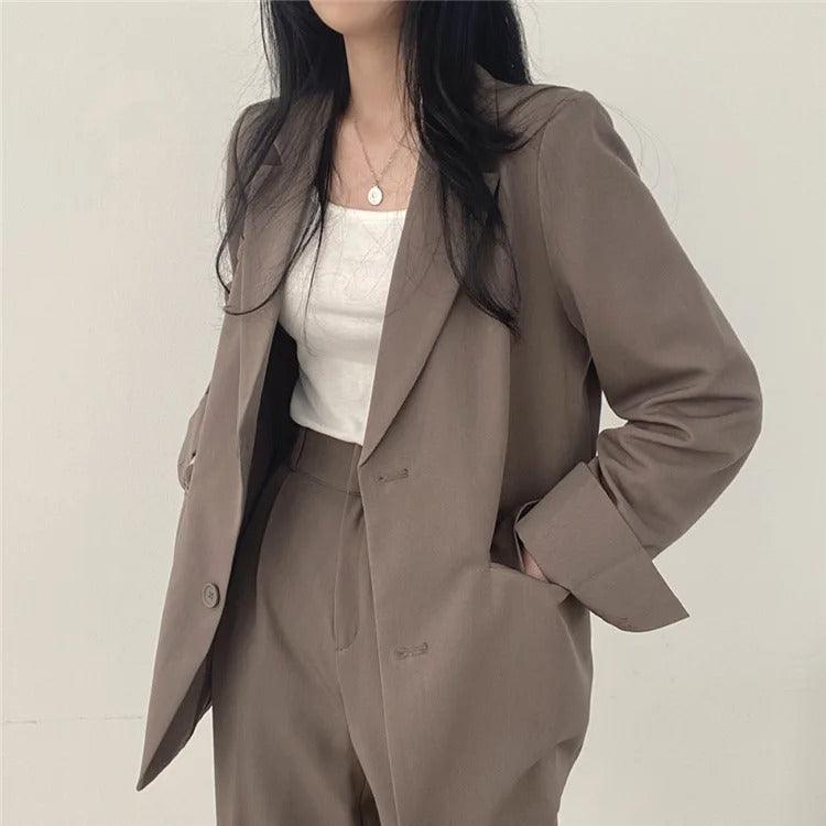 Tailored Suit Set with Long Blazer
