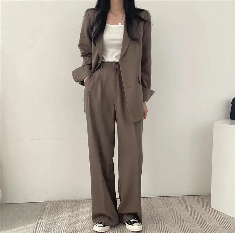 Tailored Suit Set with Long Blazer