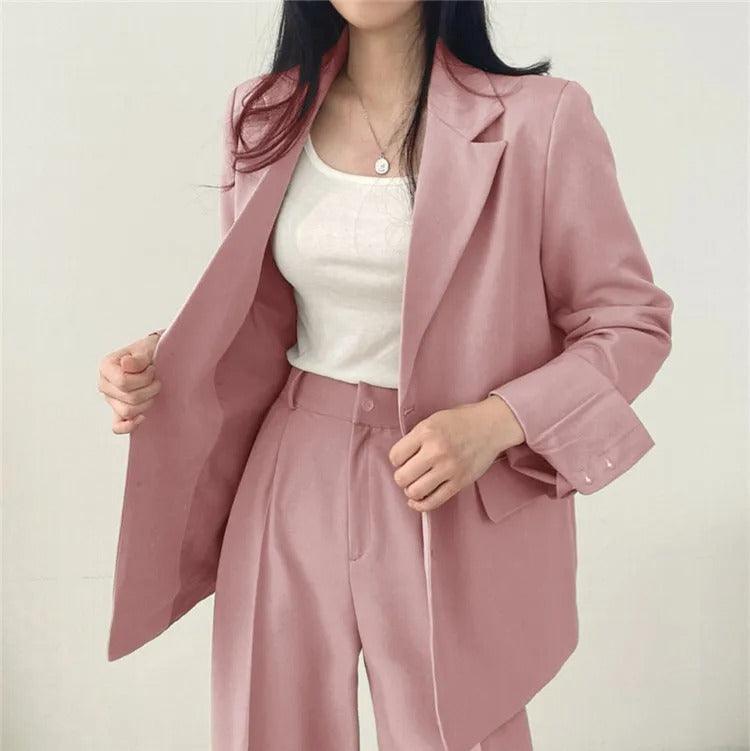 Tailored Suit Set with Long Blazer