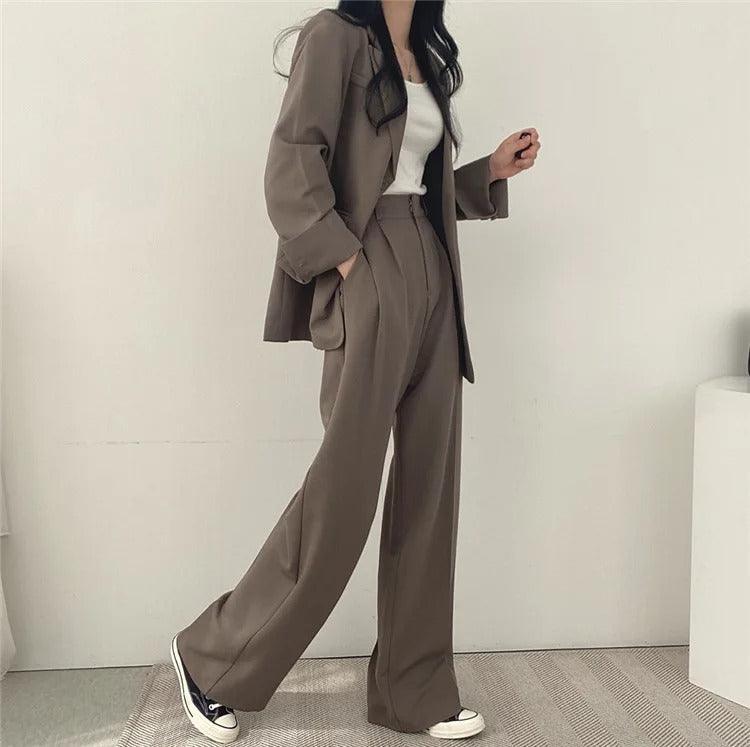 Tailored Suit Set with Long Blazer