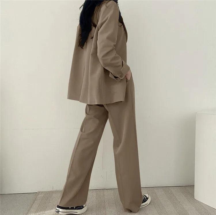 Tailored Suit Set with Long Blazer