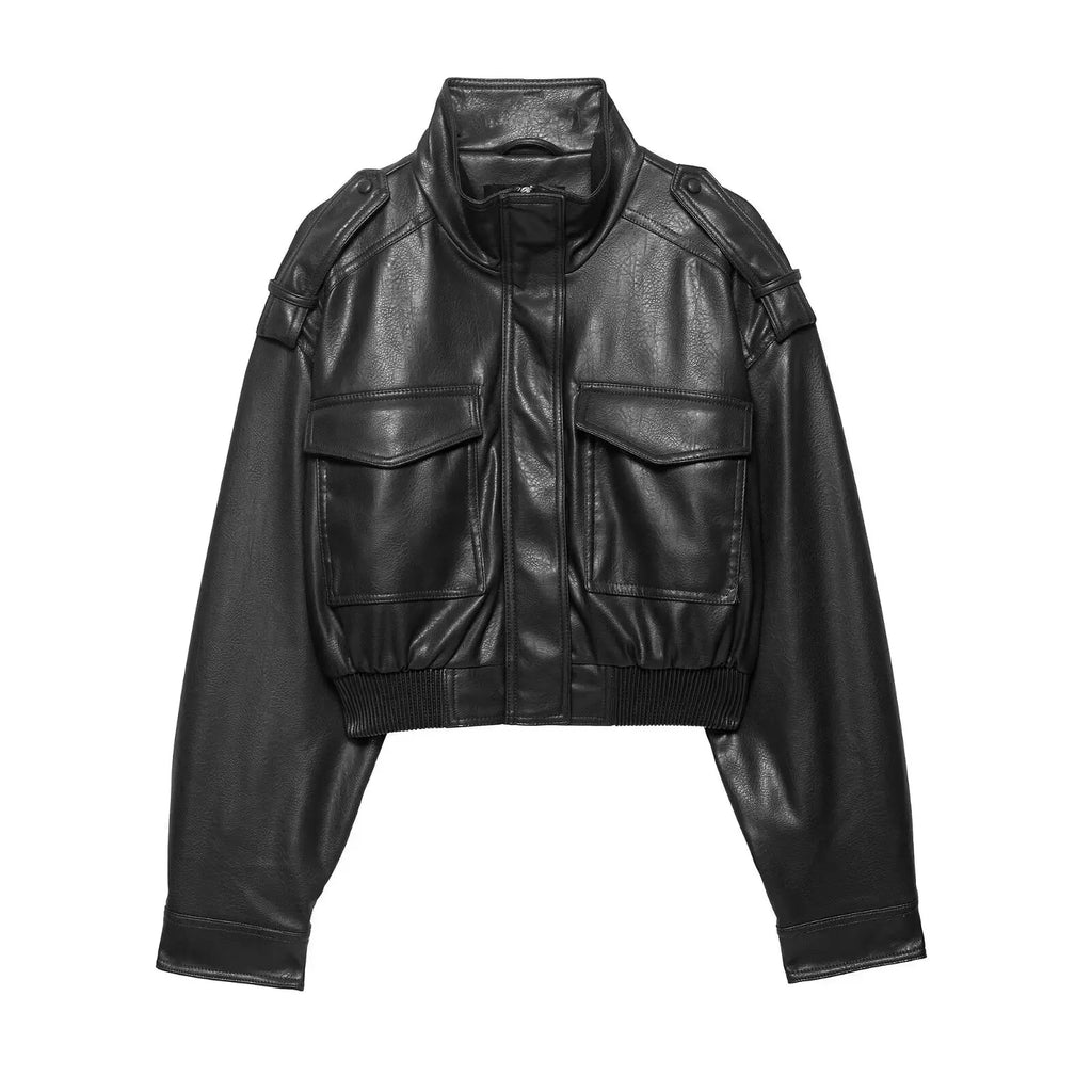 Zip-Up Biker Style Jacket