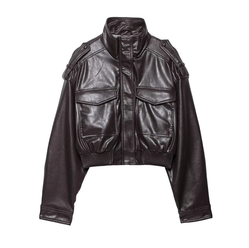 Zip-Up Biker Style Jacket