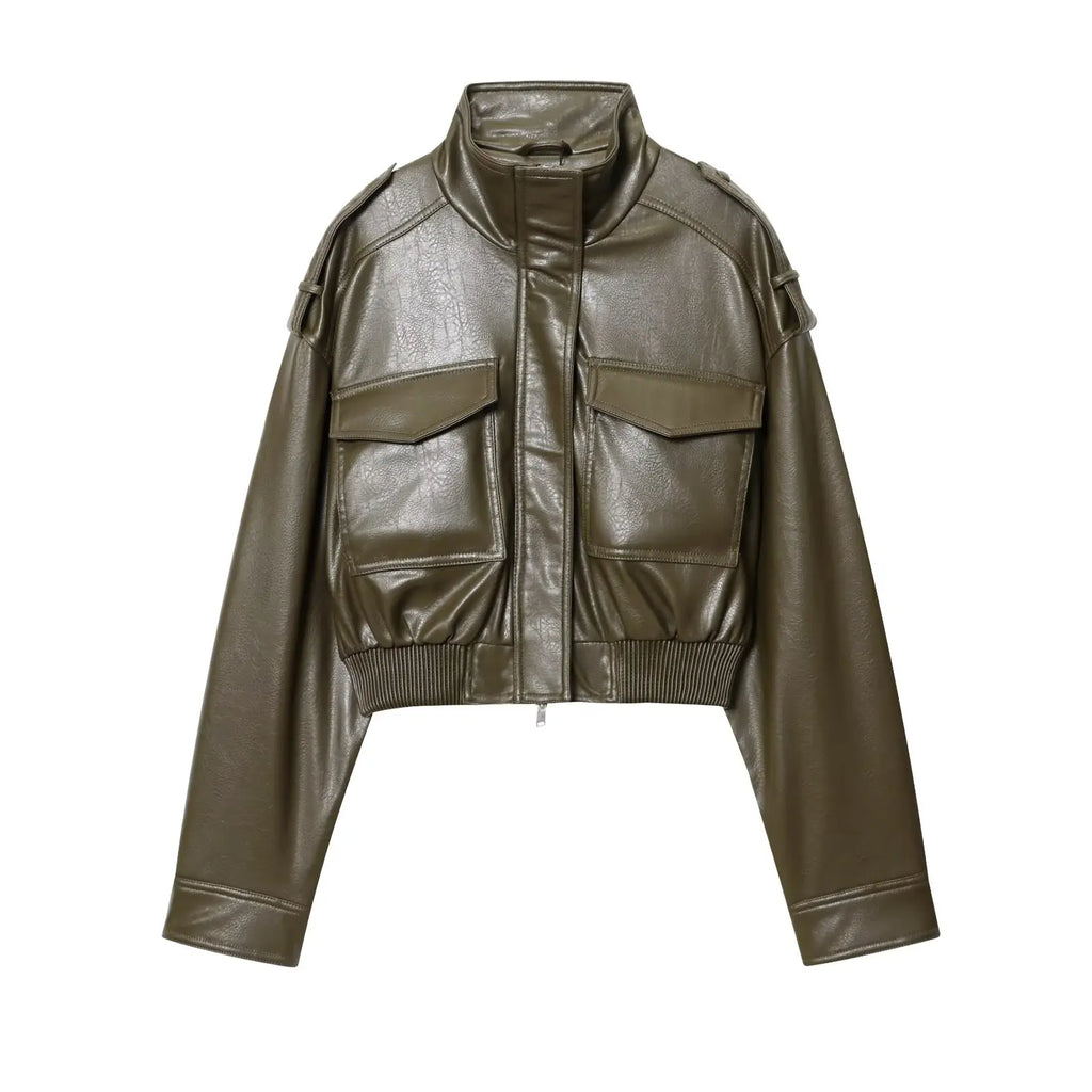 Zip-Up Biker Style Jacket