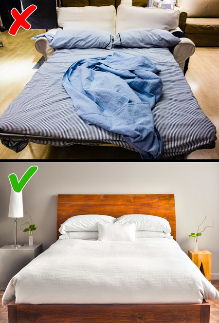 چیدمان صحیح مبل تخت خواب شو اتاق خواب